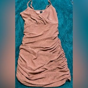 SHEIN surplice neck ruched glitter dress